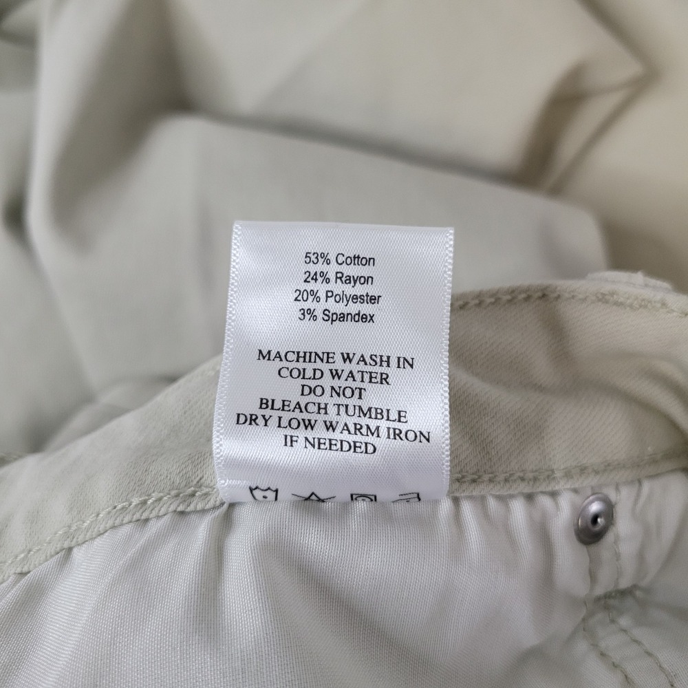 JUSTUSA Womens Size 14 Khaki Tan‎ Flare Leg Raw Hem Denim Jeans JP180-PSY - Picture 9 of 11